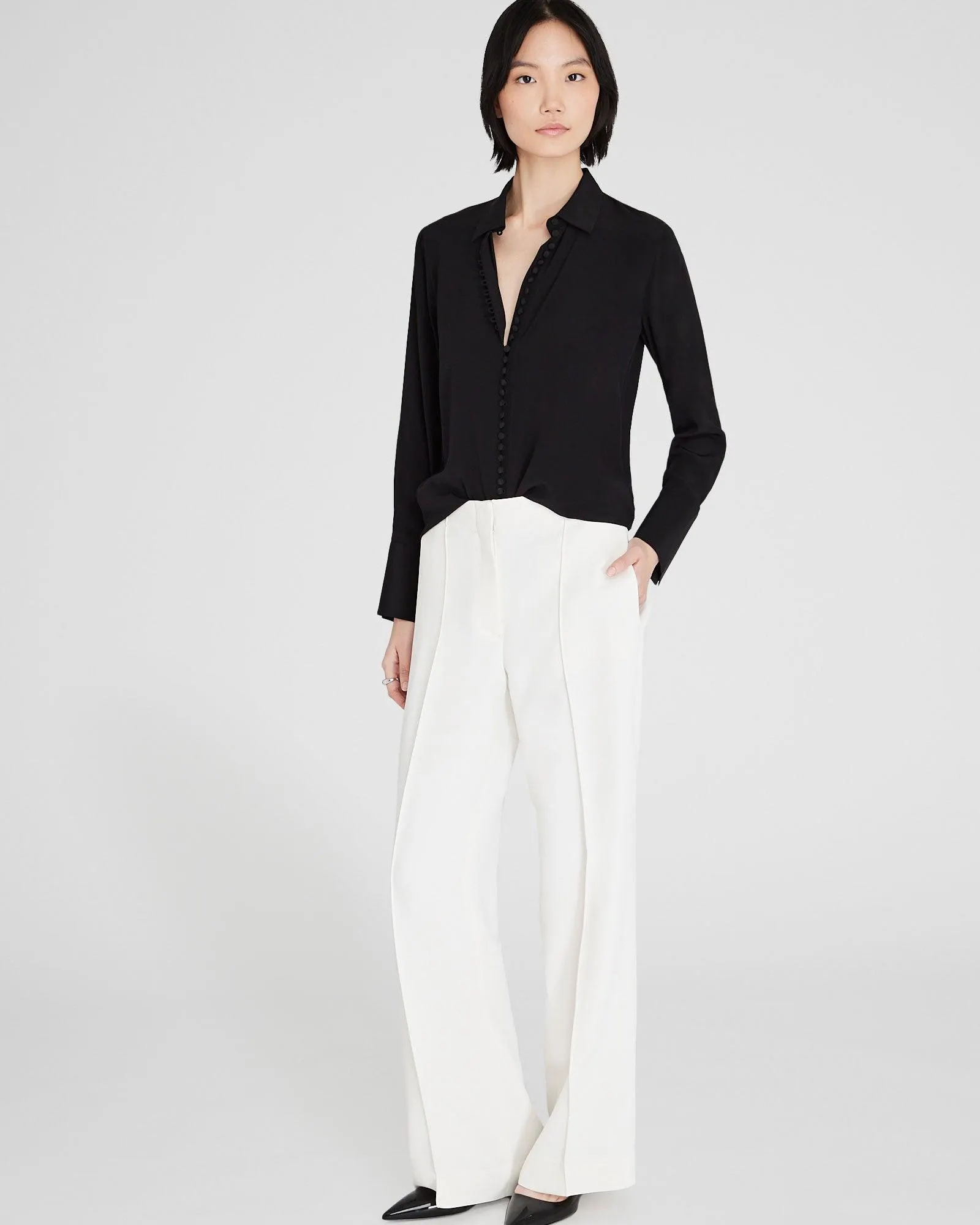 High-Rise Fluid Crepe Trouser