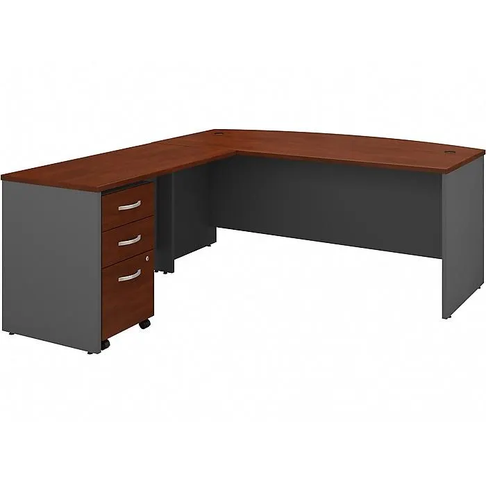 Bush Business Furniture Westfield 72"W L Shaped Desk with Return and File Cabinet,
