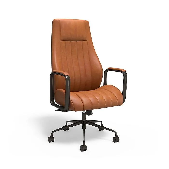 Staples® Laconia Ergonomic Leather Swivel Manager Chair,