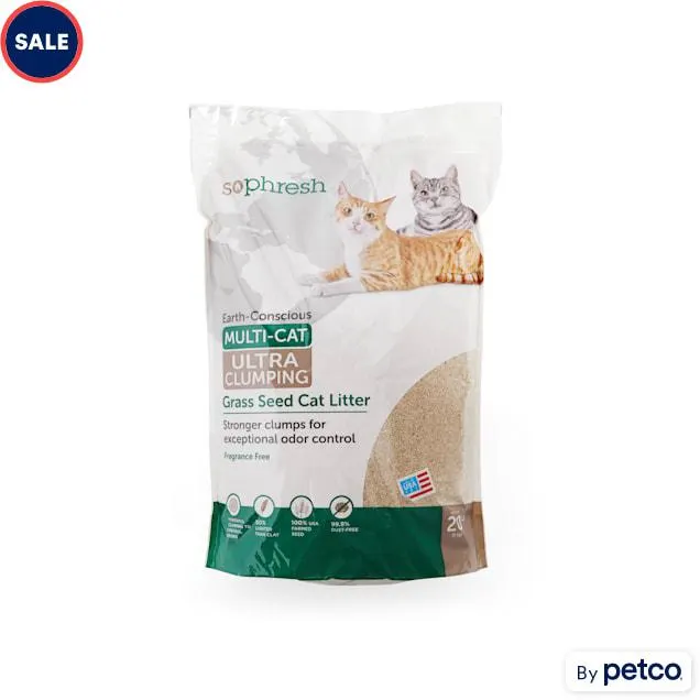 So Phresh Extreme Clumping Unscented Grass Seed Cat Litter, 20 lbs.