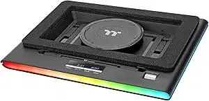 Thermaltake Massive EXTREME Notebook Cooler; Laptop up to 18in; 800~3500 RPM; 48.5 CFM; 120mm Cross Flow Fan; Ambient Temp Sensor; PWM Scroll Wheel; 2 Stage Height & Angle Adjustment; CL-N023-PL12SW-B