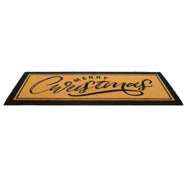Member's Mark 23" x 57" Holiday Double Door Coir Mat, Merry Christmas