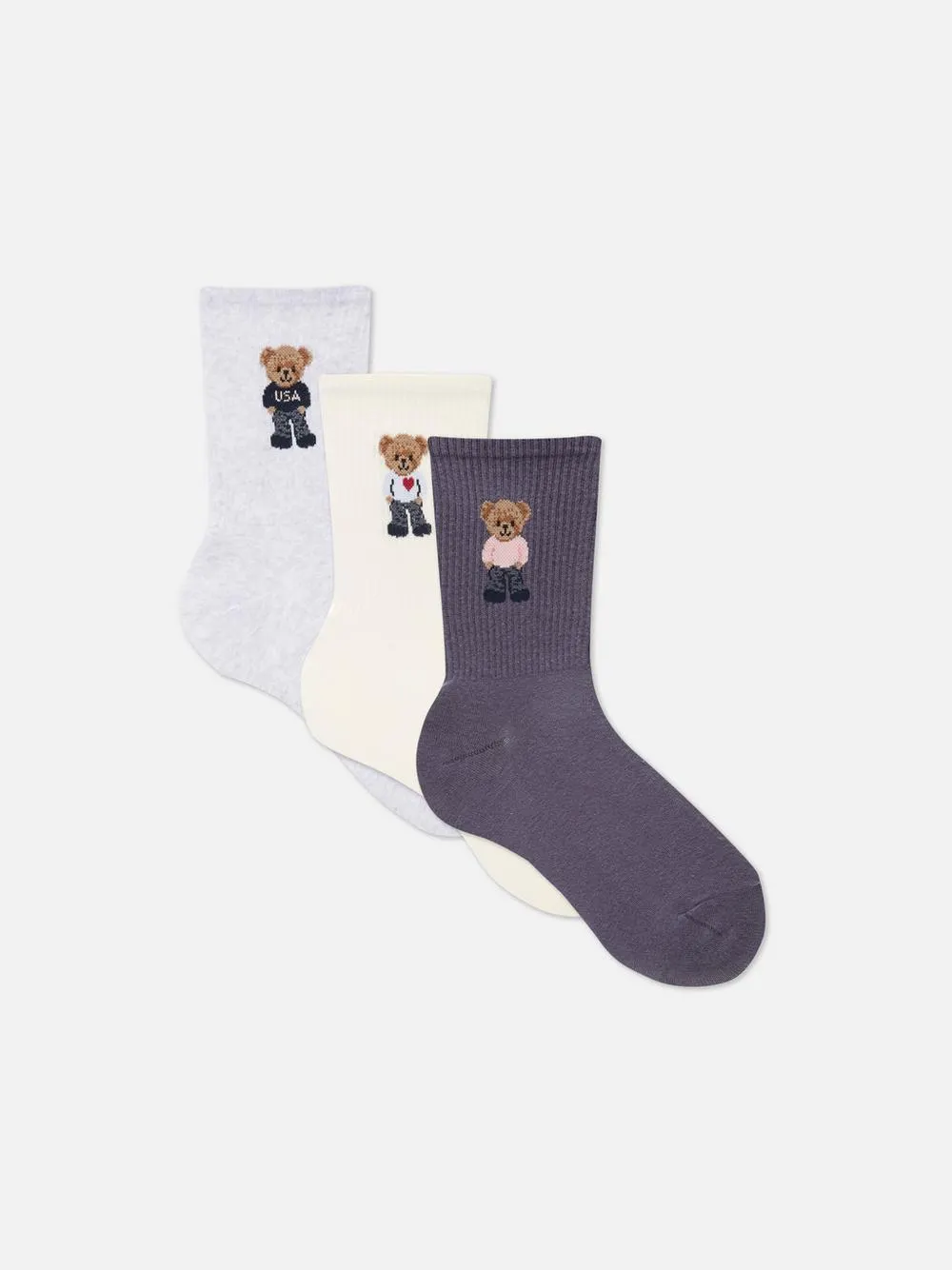 3-Pack Teddy Crew Socks