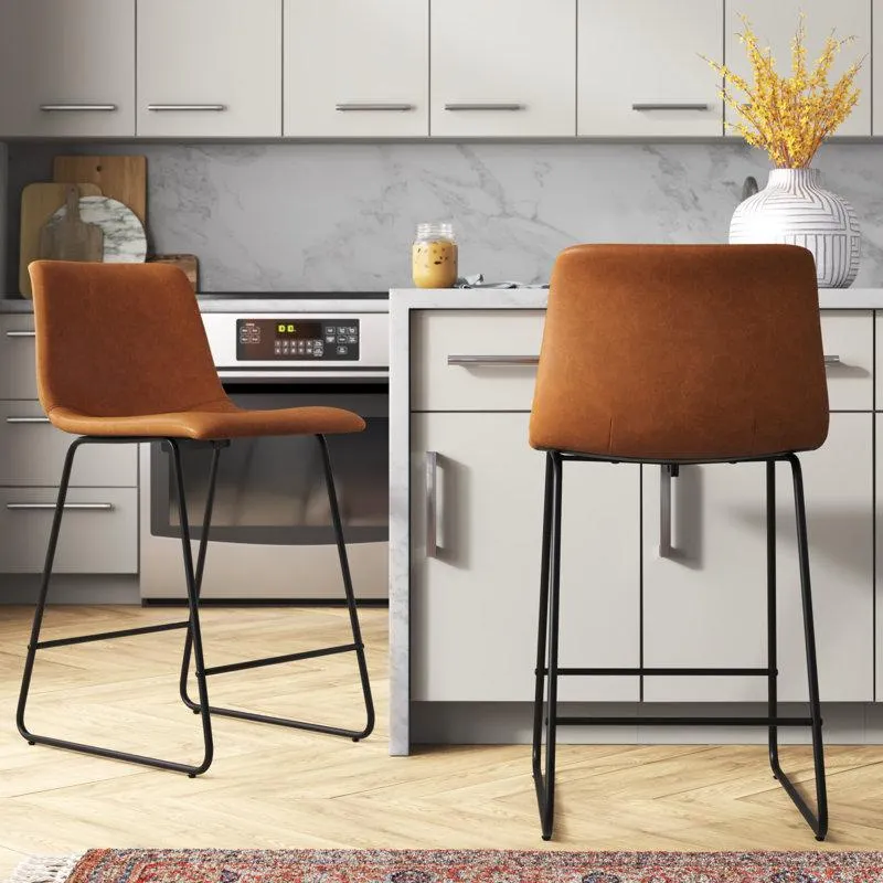 Liekele Upholstered Counter Height Modern Dining Stools by Flash Furniture