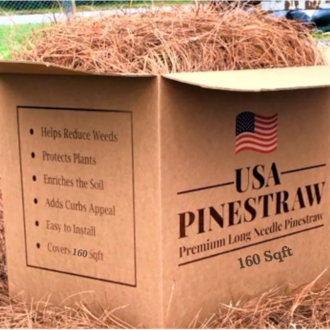 USA Pinestraw Long leaf Pine needles 160 sq. ft. (at 2-in to 3-in depth)