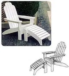 Woodworking Paper Plan to Build Adirondack Folding Chair and Footrest - Material Not Included