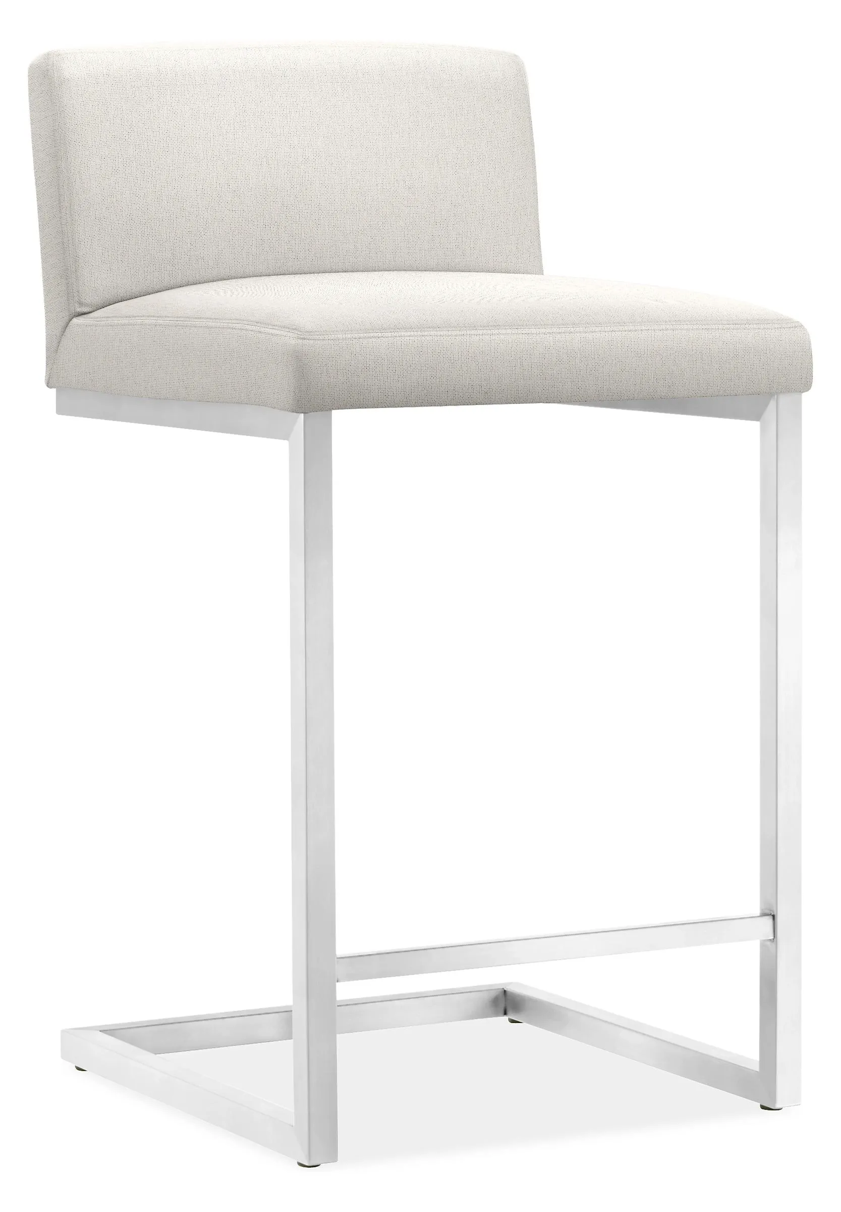 Lira Counter Stool in Landen White with Stainless Steel