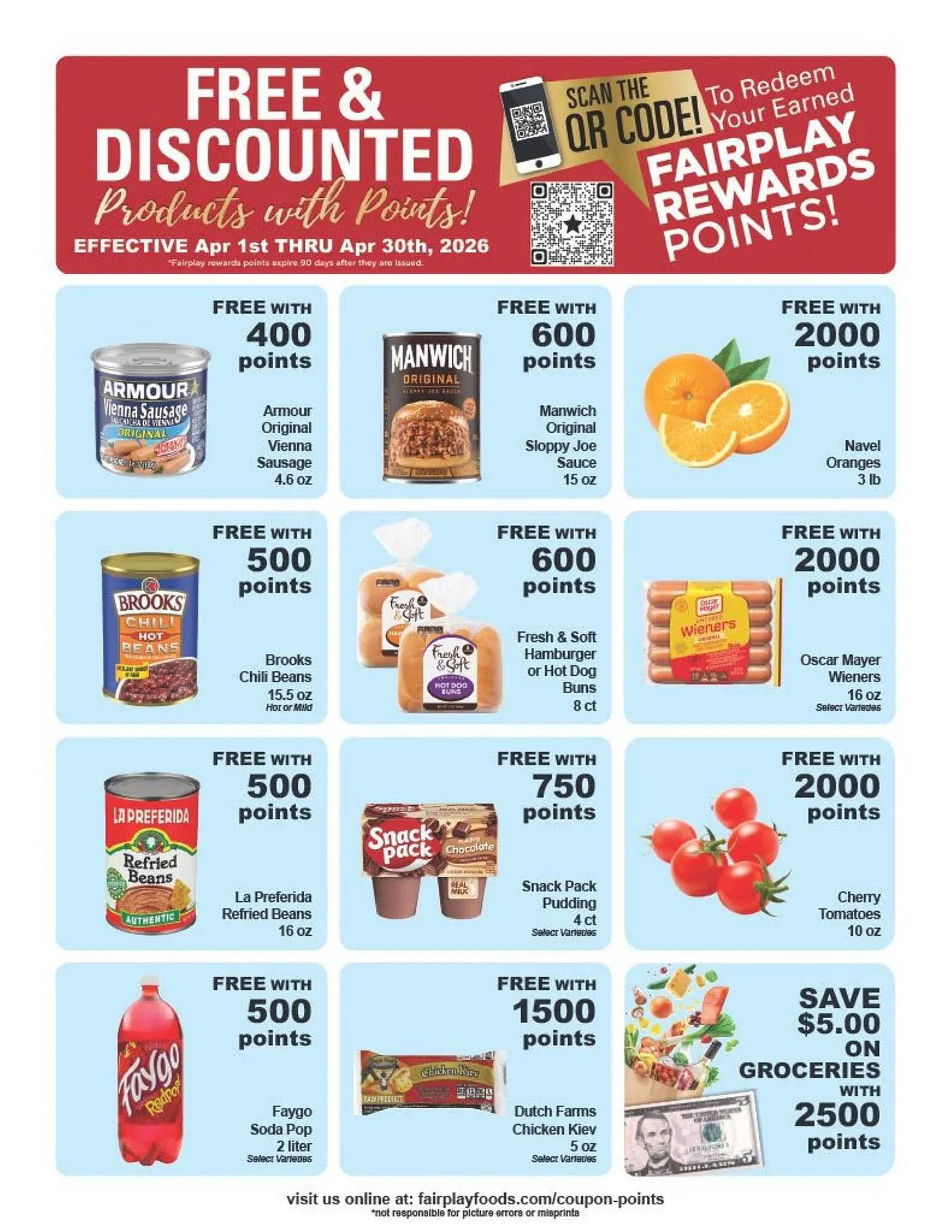 Weekly promotion Fairplay weekly ad spanning from April 8 to April 30 2026 - Page 1 for Catalogue 365