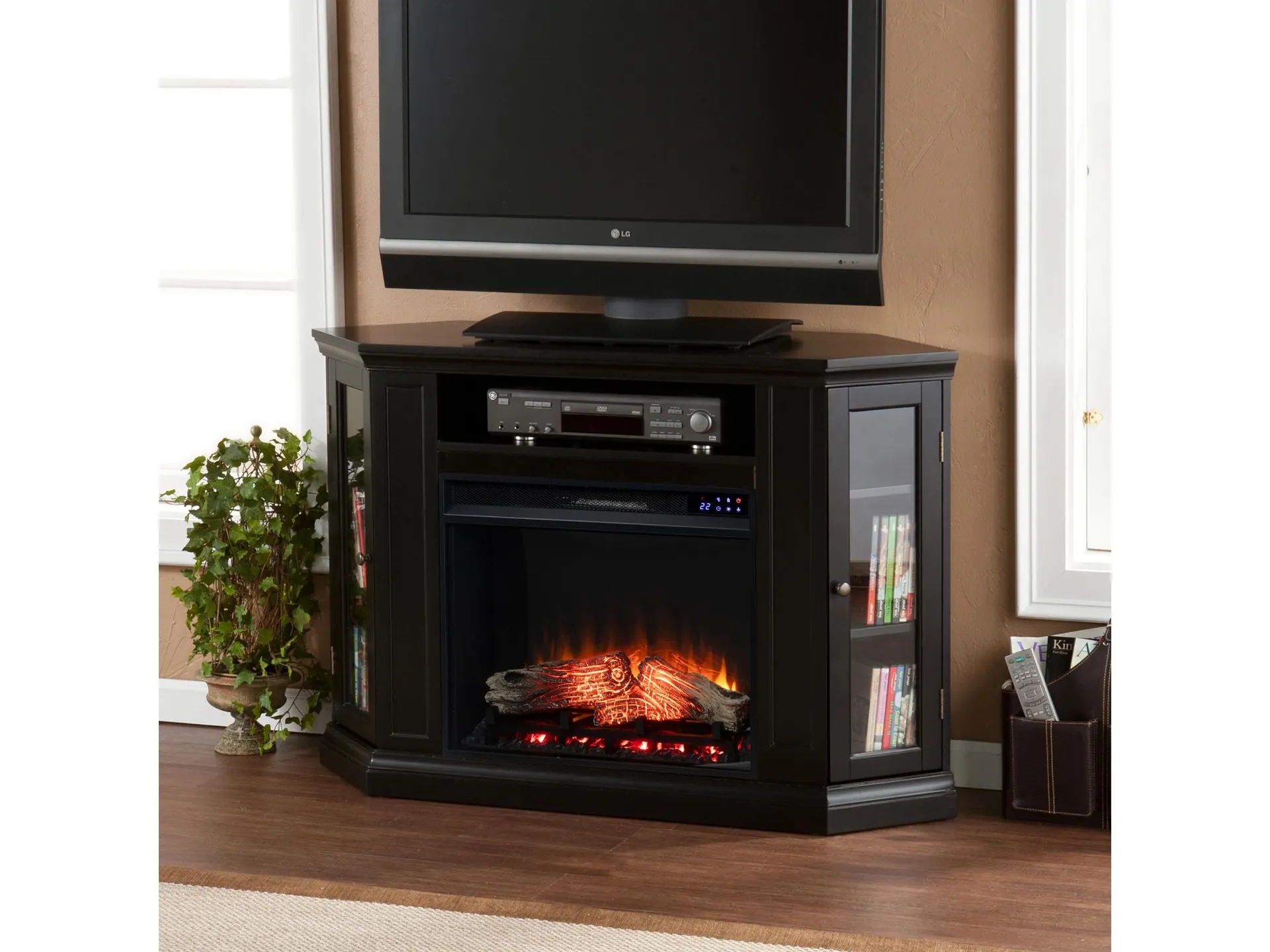 Southern Enterprises Furniture Maddeline Convertible Touch Screen Fireplace