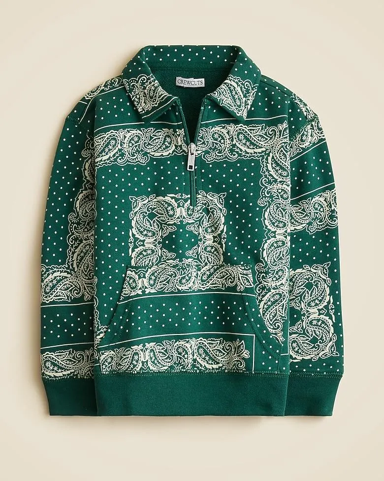 Kids' half-zip pullover in terry