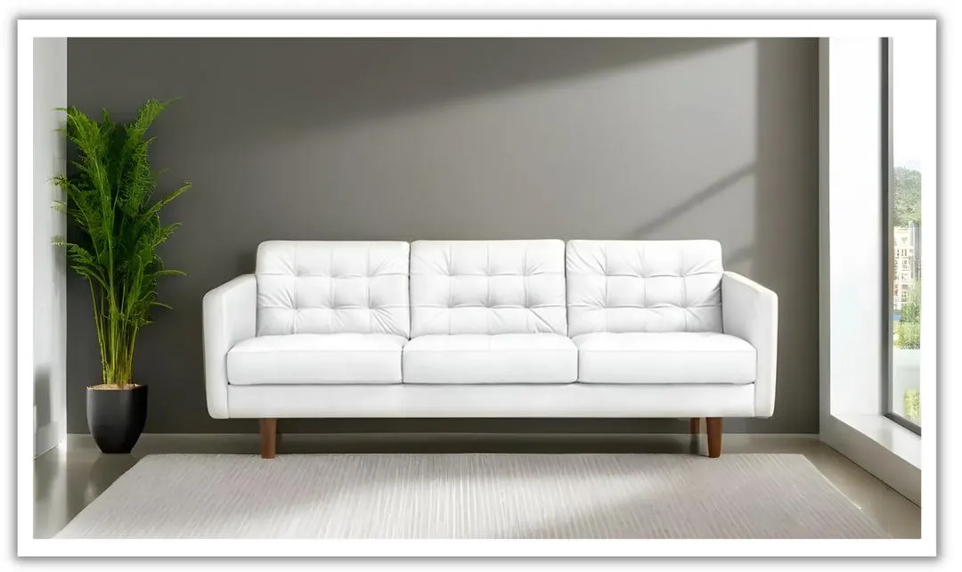 Gio Italia Venere 3- Seater Classic Tufted Leather Sofa