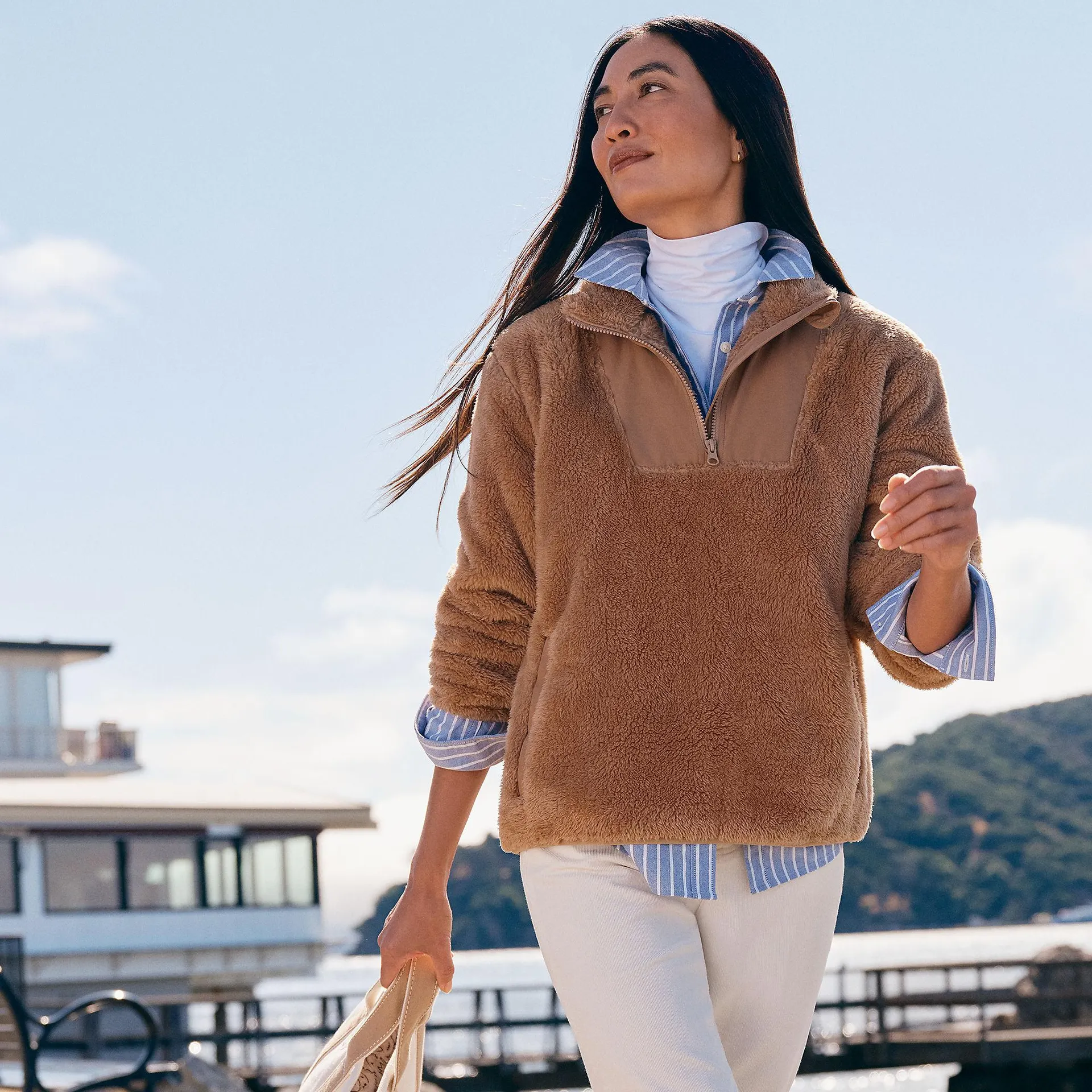 Women's Half Zip Cozy Sherpa Fleece Pullover