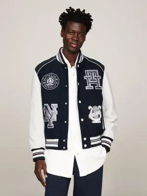Relaxed Fit Logo Varsity Jacket