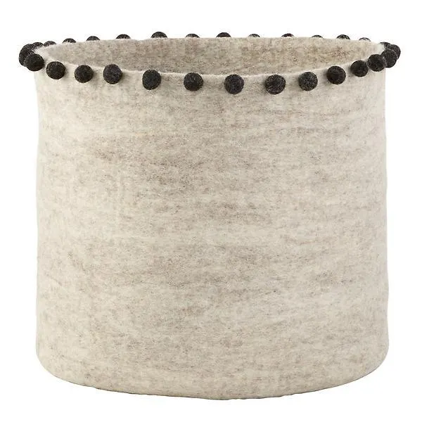 Medium Joyful Round Bobbles Bin Grey