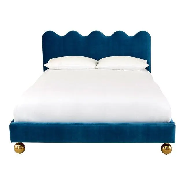 Jonathan Adler Ripple Queen Bed, Venice Peacock