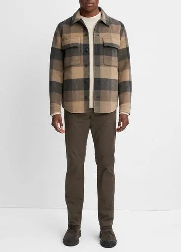 Plaid Splittable Wool-Blend Shirt Jacket