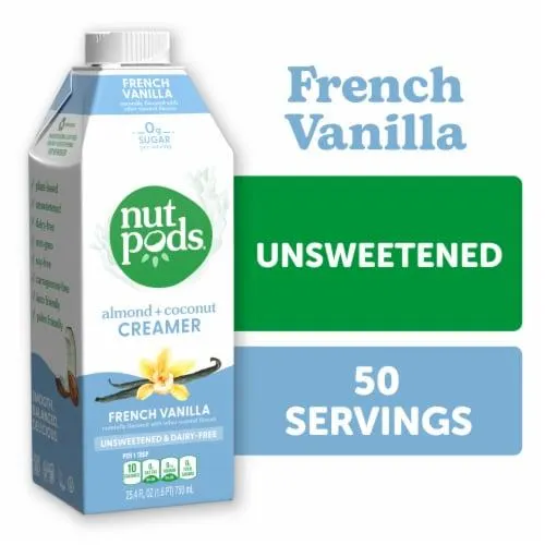 nutpods® Unsweetened Non Dairy French Vanilla made with Almonds and Coconuts Coffee Creamer