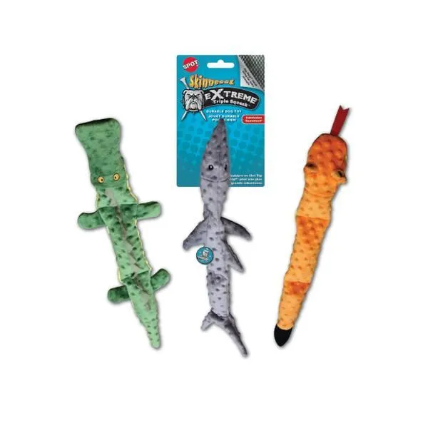 Skinneeez Extreme 3 Squeaker Stuffing-Free Dog Toy Assortment