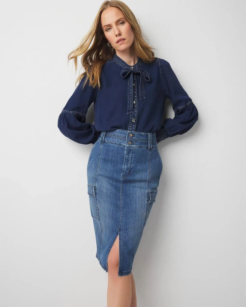 Denim Cargo Skirt