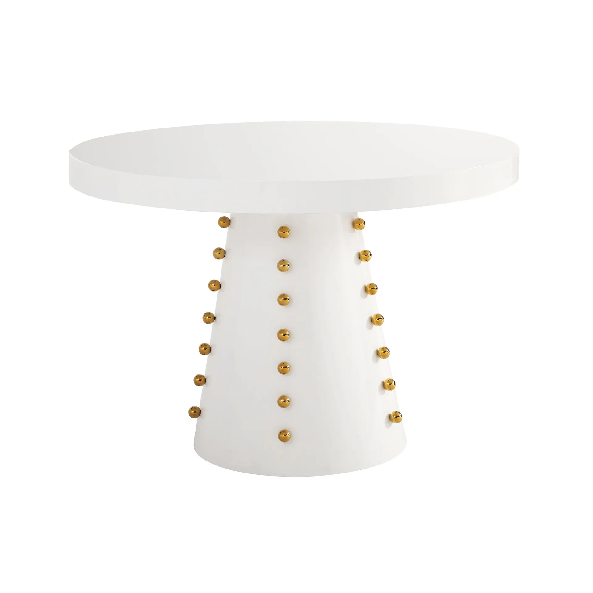 Janice White Lacquer 44" Round Dinette Table