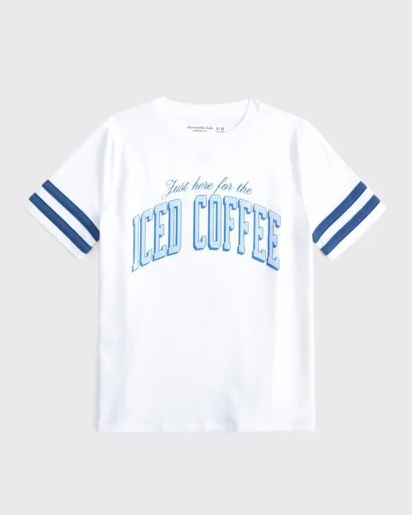 oversized sporty iced coffee graphic tee