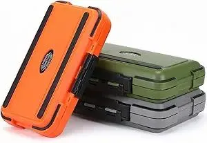 Small Tackle Box Organizer 3 Pack, Mini Portable Waterproof Fishing Lure Boxes with Removable Dividers, Double-Sided Plastic Storage Containers Terminal Fishing Tackle Box Organizer(Green,Orange,Gray)