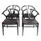 Wishbone Chairs Model CH24 in Black by Hans J. Wegner for Carl Hansen & Søn, Set of 4