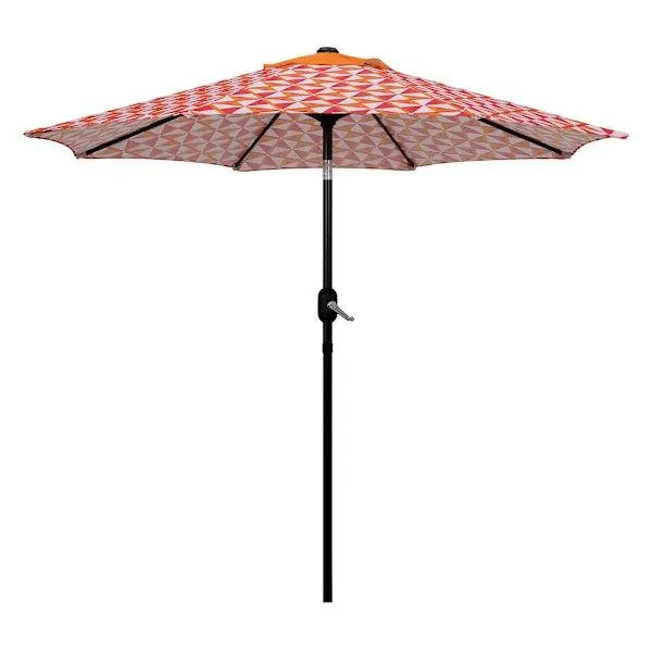 Coral Pinwheel Crank & Tilt Round Patio Umbrella, 7.5'