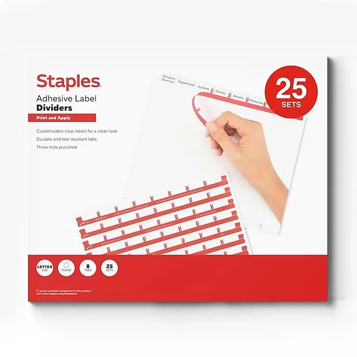 Staples Print & Apply Label Dividers,