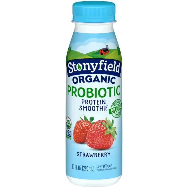 Stonyfield Organic Strawberry Lowfat Yogurt Protein Smoothie