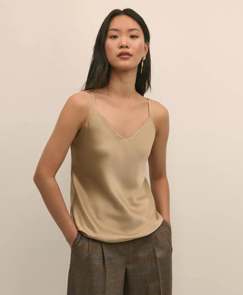 V-Neck Cami in Washable Silk Charmeuse