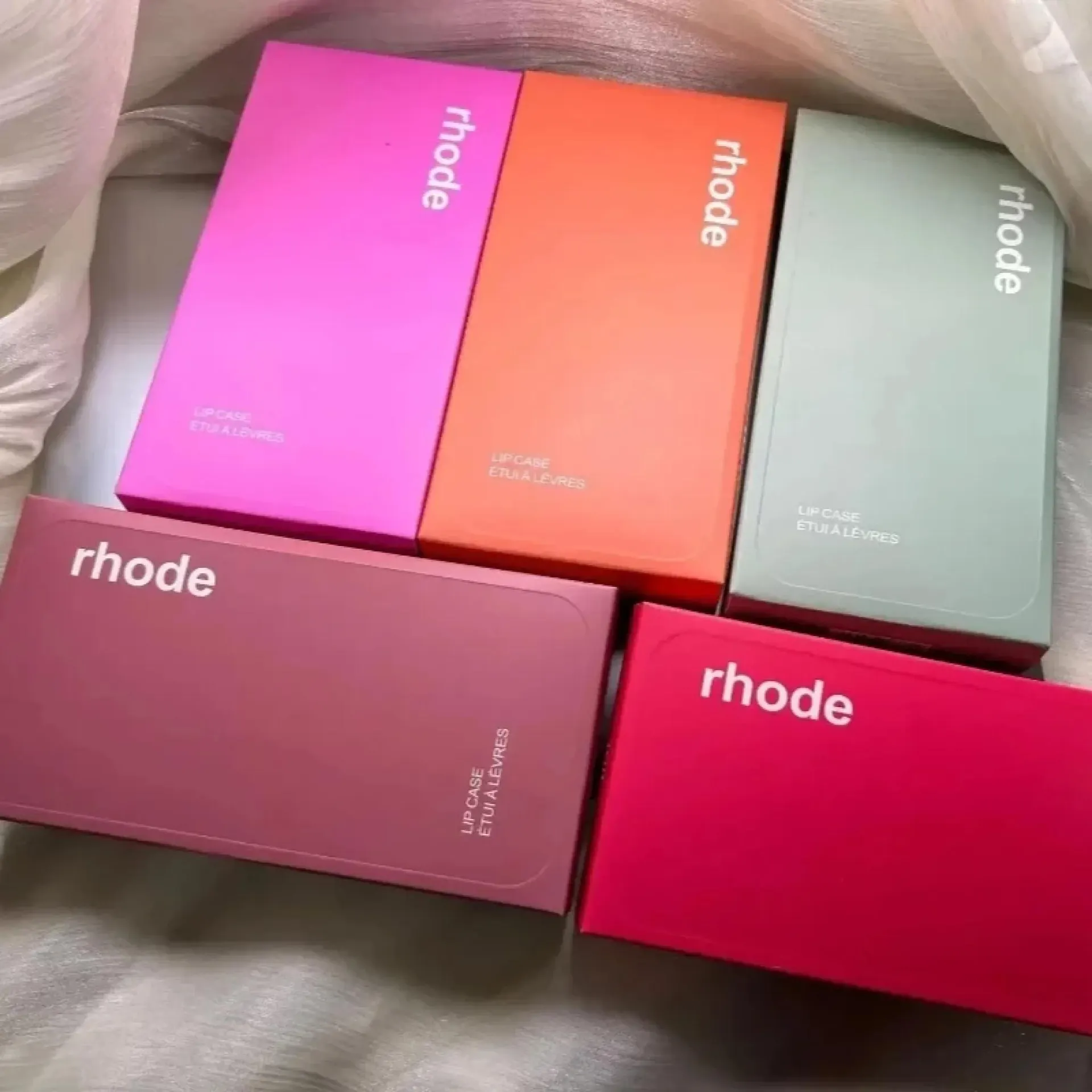Caja de moda de calidad para funda de teléfono Rhod, embalaje de regalo, caja de lápiz labial para niña para iPhone 16 13 14 15 Pro Max