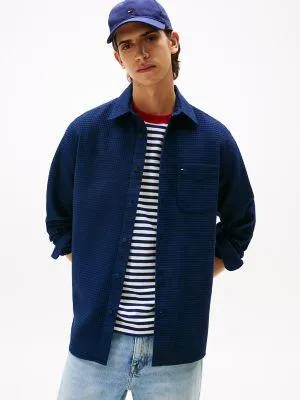 Relaxed Fit Waffle Overshirt