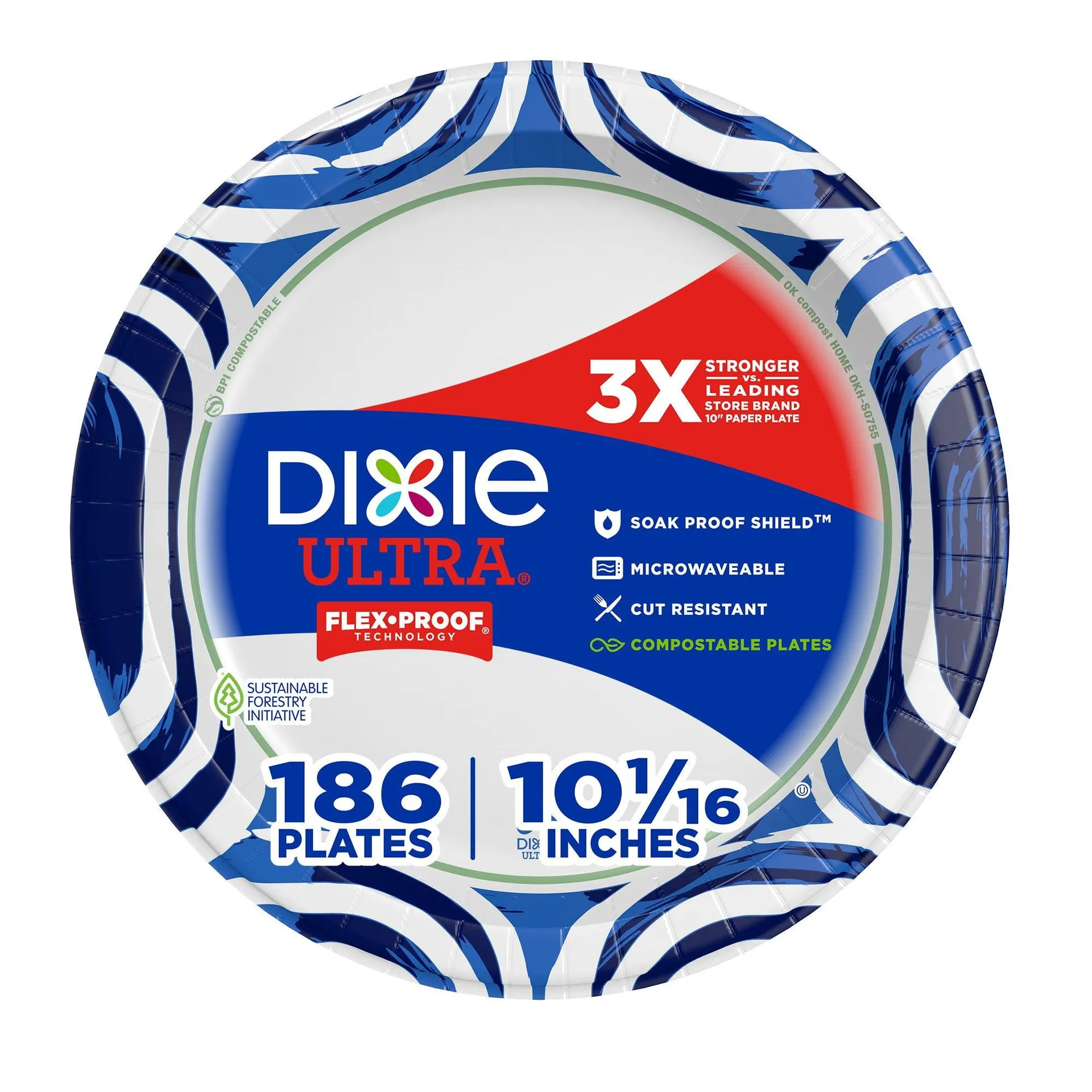 Dixie Ultra Heavyweight Dinner Paper Plates, 10", 186 ct.