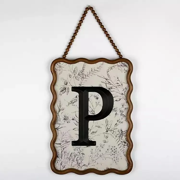 Toile Monogram P Wavy Wall Plaque