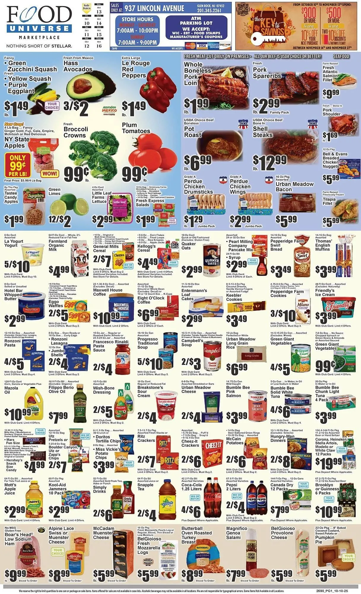 Weekly ad Food Universe circular from October 10 to October 16 2025 - Page 1