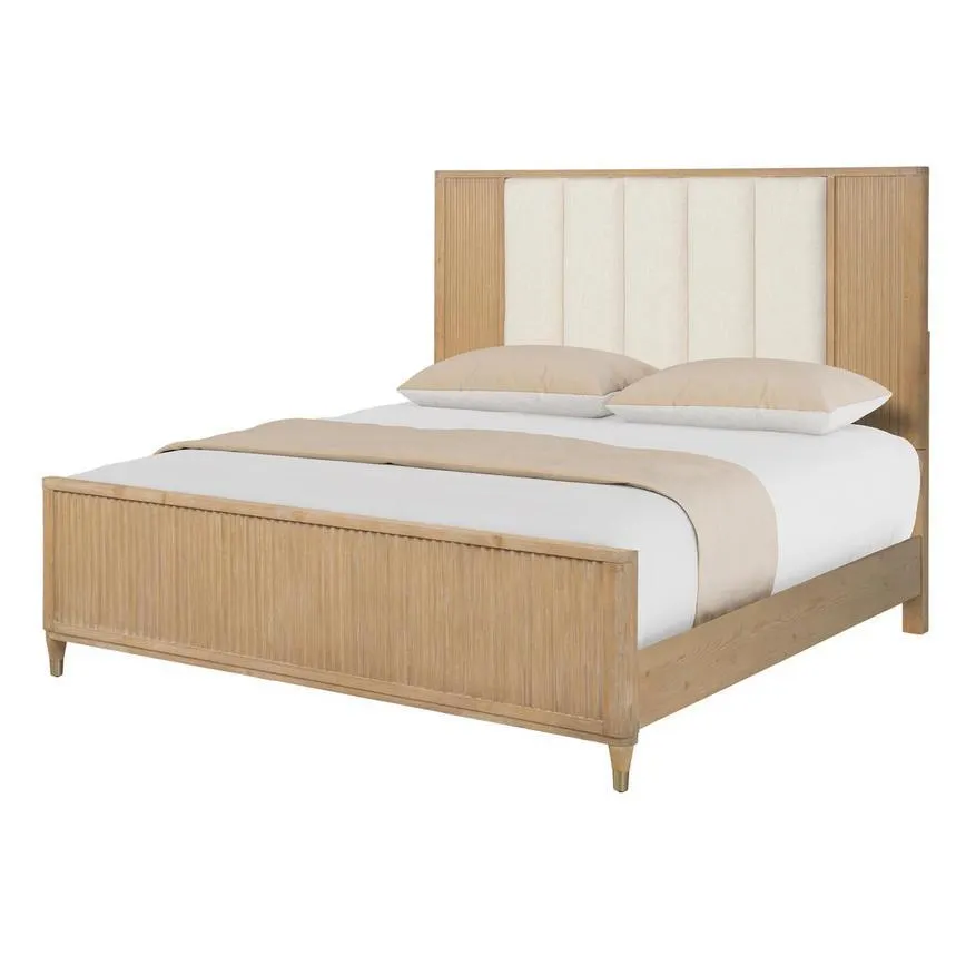 King Upholstered Panel Bed