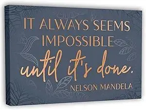 Inspirational Wall Art Canvas Poster for Bedroom, Office, Living Room - Framed Canvas - 10 x 16.5 Inch Motivational Print