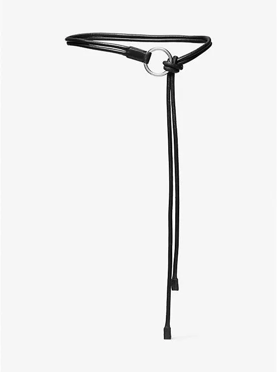 Rope Leather and Cotton Ring Belt