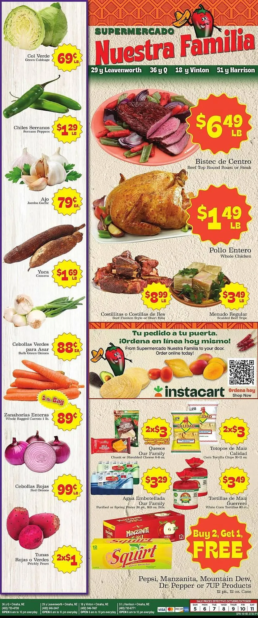 Weekly ad Supermercado Nuestra Familia weekly ad from October 5 to October 11 2025 - Page 1