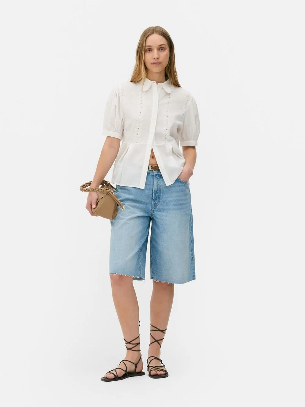 Victoriana Embroidered Peplum Shirt