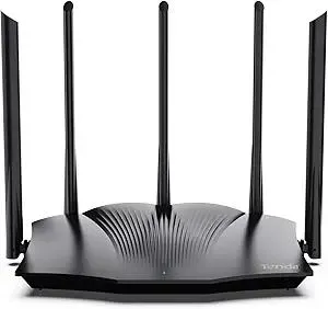 Tenda WiFi 6 Gaming Router, AX3000 Dual Band Gigabit Wireless Router for Home, Long Range Coverage with 5 * 6dBi High-Gain Antennas, High Speed with 4 Gigabit Ports, Support WPA3, VPN(RX12Pro)