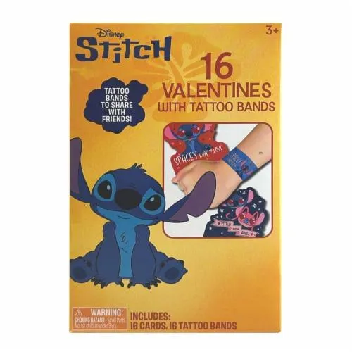 Disney Stitch Valentines With Tattoo Arm Bands