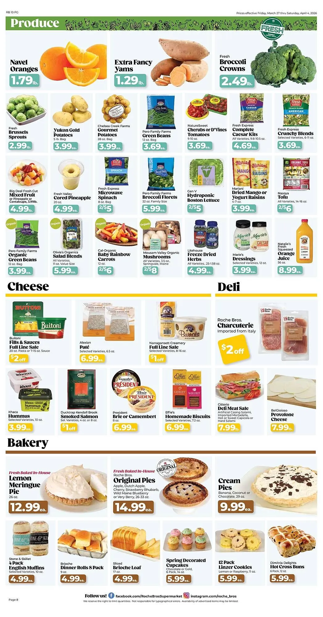 Weekly promotion Roche Bros weekly ad spanning from March 31 to April 4 2026 - Page 8 for Catalogue 365