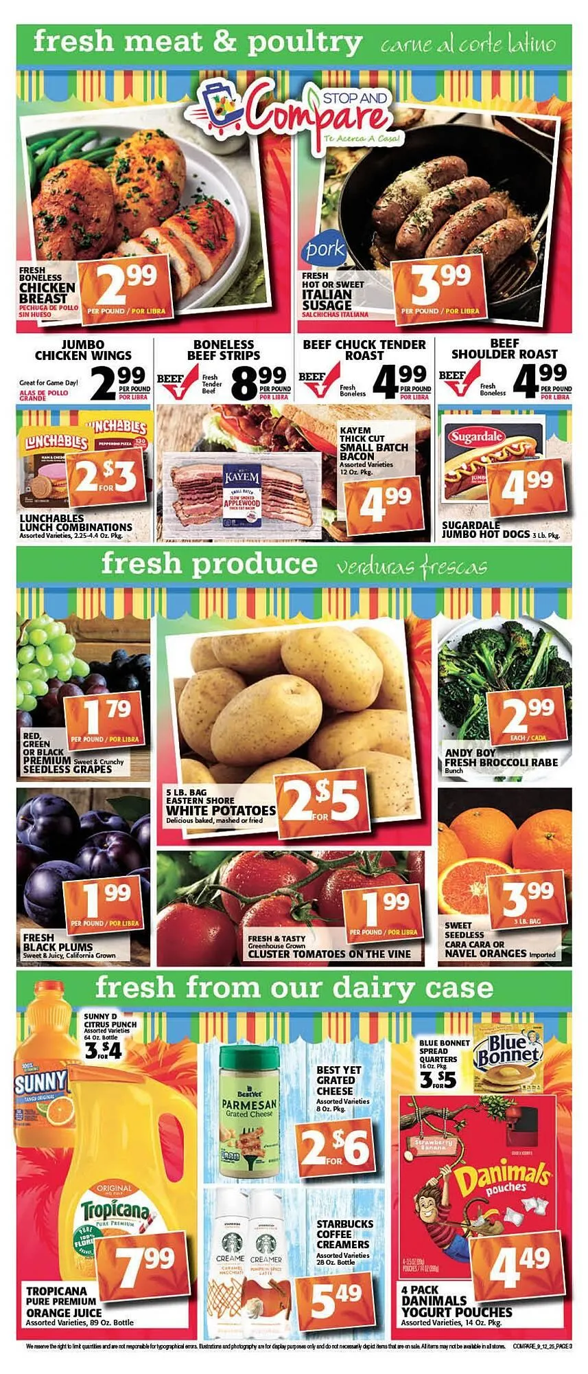 Weekly promotion Stop and Compare Markets weekly ad spanning from September 12 to September 18 2025 - Page 3 for Catalogue 365