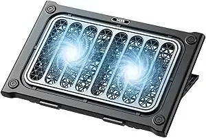 LIENS Laptop Cooling pad Laptop Cooler Stand Laptop Fan Cooling pad for 12-15.6 Inch Laptop Notebooks, 2 Quiet Fans,7 Angle Adjustable Laptop Cooling Stand Black