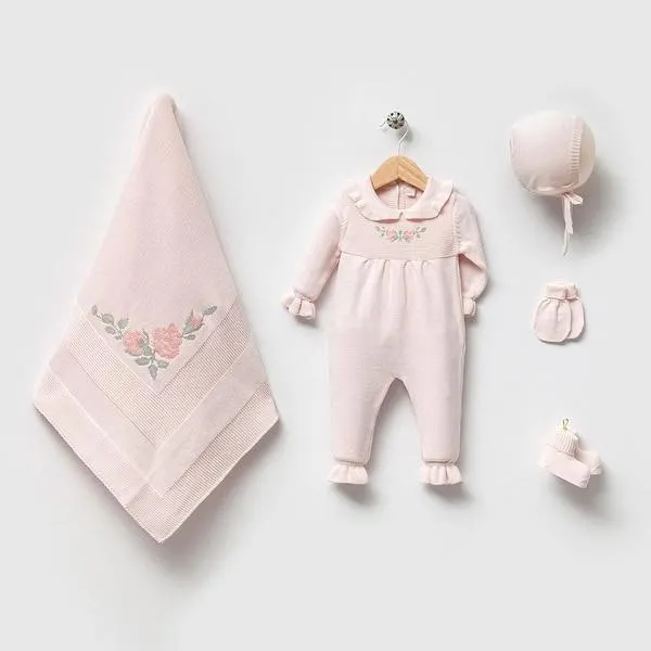 Newborn Baby Girl Knitwear Hospital Exit Set