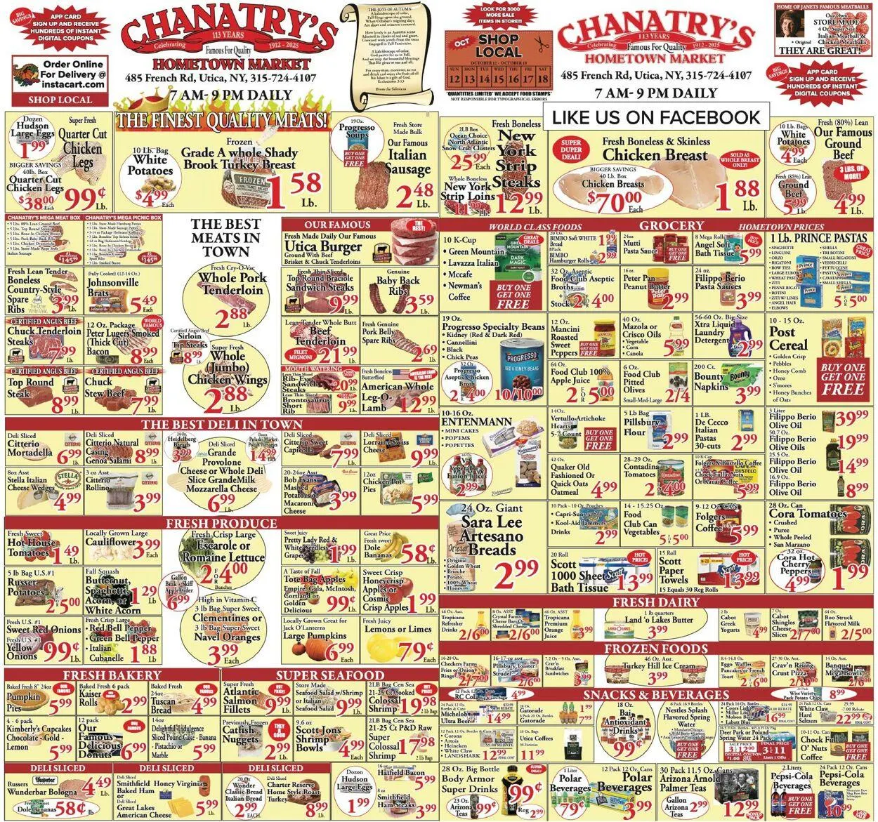 Weekly ad Chanatry's Hometown Market from October 11 to October 17 2025 - Page 1
