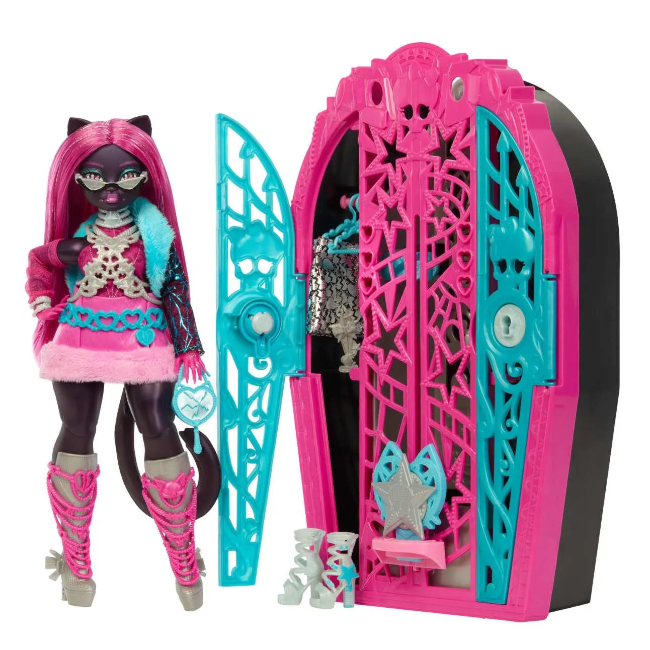 Monster High Skulltimate Secrets Hauntlywood Mysteries Doll, Catty Noir With 19+ Surprises