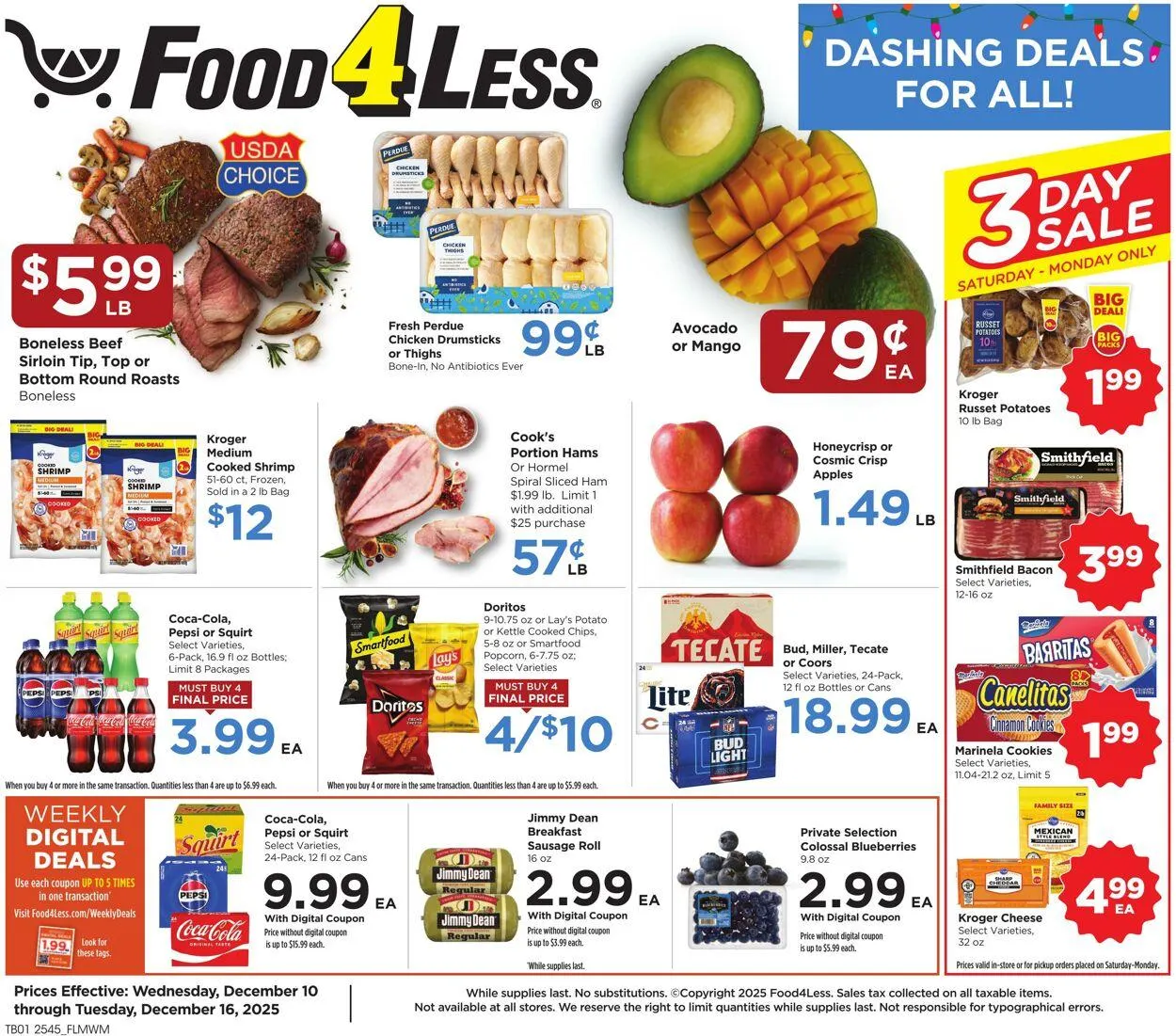 Weekly ad Food 4 Less from December 10 to December 16 2025 - Page 1